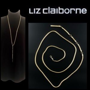 Liz Claiborne Vintage Lariat Snake Chain Necklace